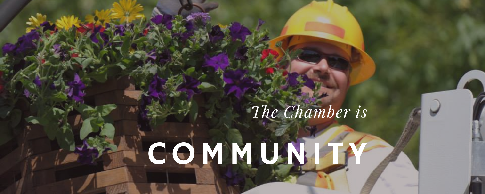 The Chamber is Community: HCC worker hangs a flower basket